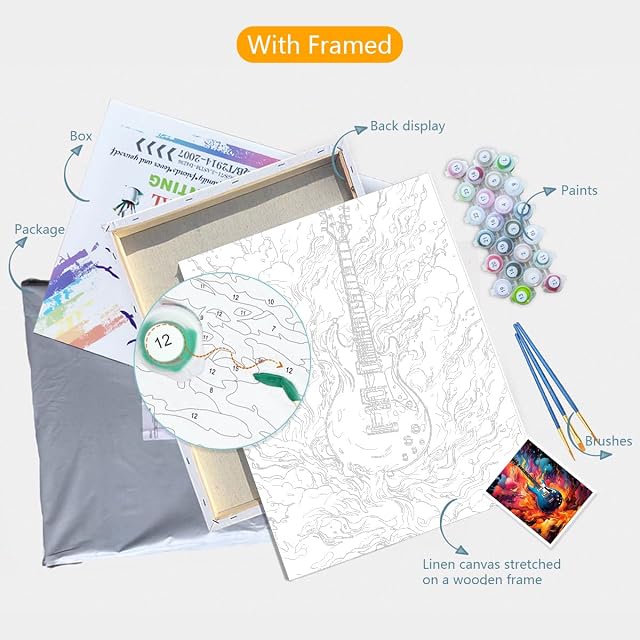 Foto 5 de 7 de TANGFEIY Kits de pintura por números, pintura por números, pintura acrílica con números para dormitorio