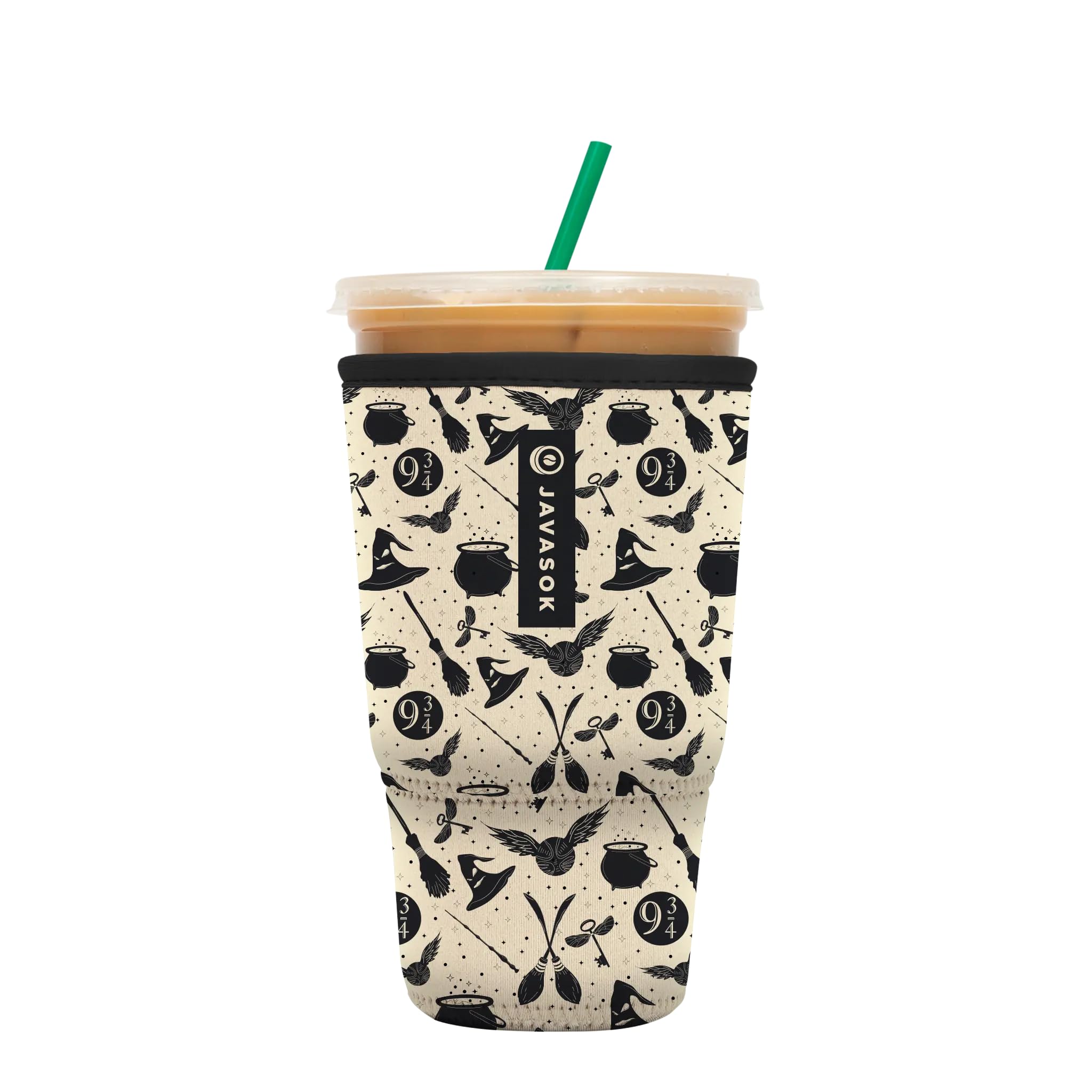Sok It JavaSok Iced Coffee &amp; Cold Soda Insulated Neoprene Cup Sleeve (Wizard's Walk, Large: 30-32oz)
