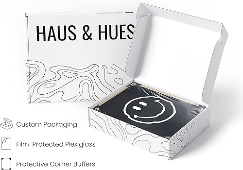 Miniatura 4 de HAUS AND HUES Arte de pared negro, arte de cara sonriente, póster en blanco y negro, imagen de cara sonriente, póster de cara sonriente, decoración