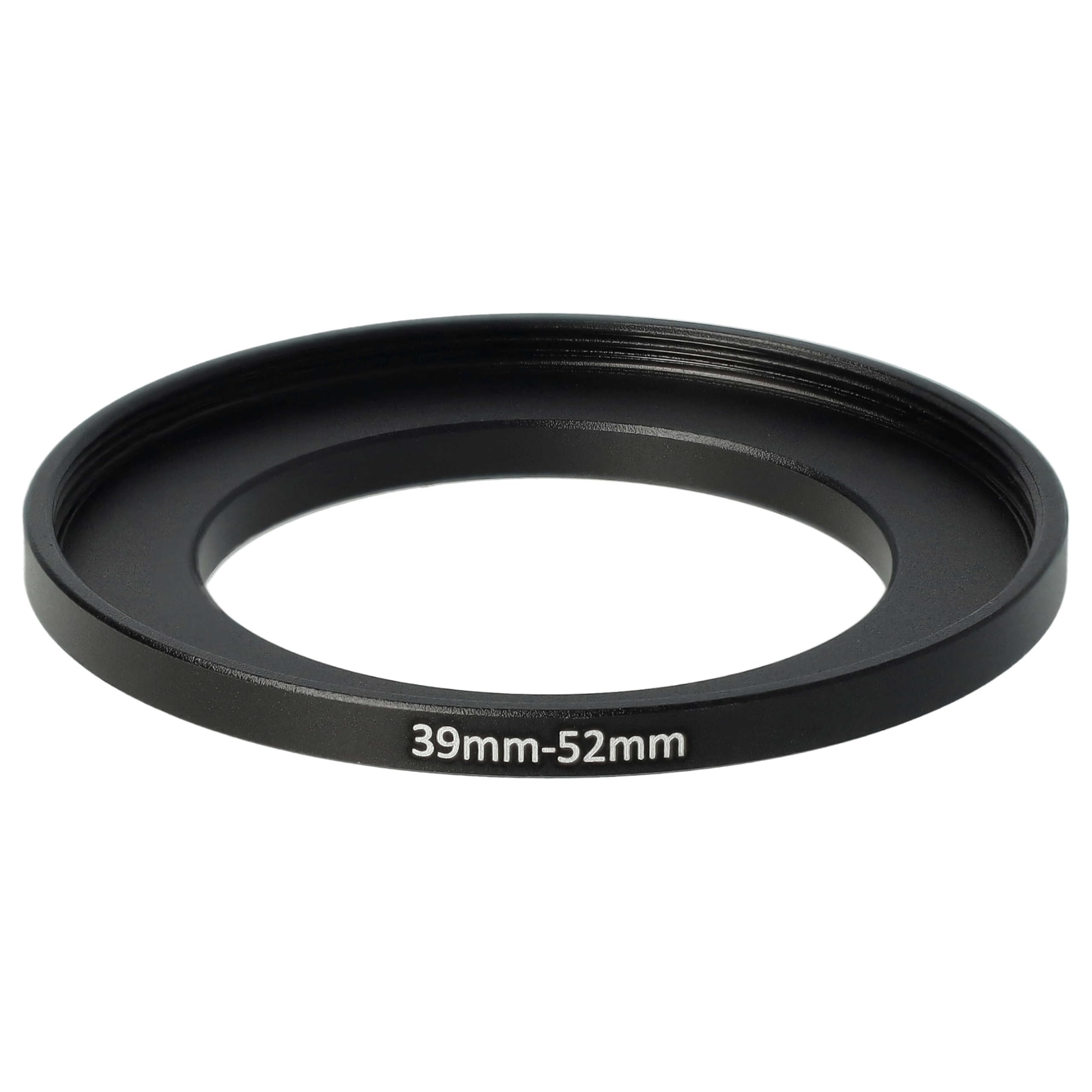 vhbw Step-Up-Ring Adapter von 39 mm auf 52 mm für Kamera Objektiv - Filteradapter, Metall, Schwarz