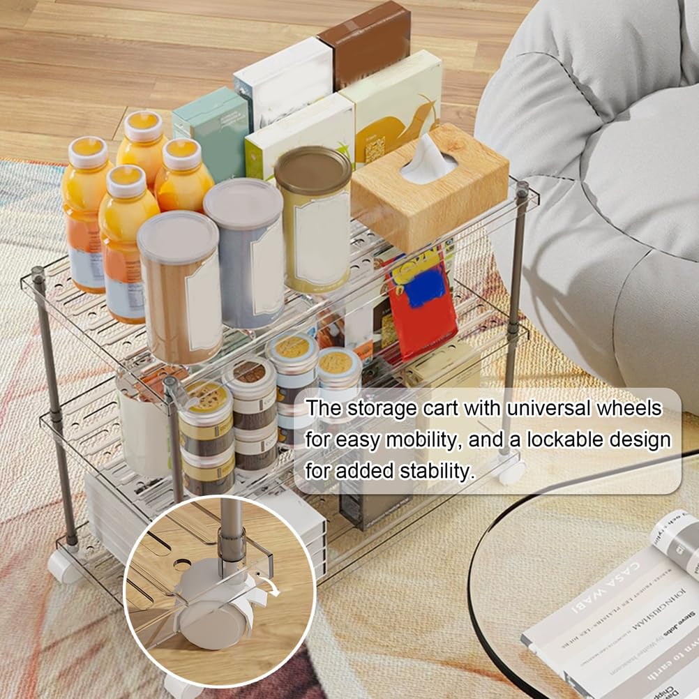 Carrello portautensili a 3 livelli, scaffale mobile per cucina, bagno, lavanderia e ufficio, scaffale multiuso in grigio, opzioni versatili a 2/3/4 ripiani disponibili