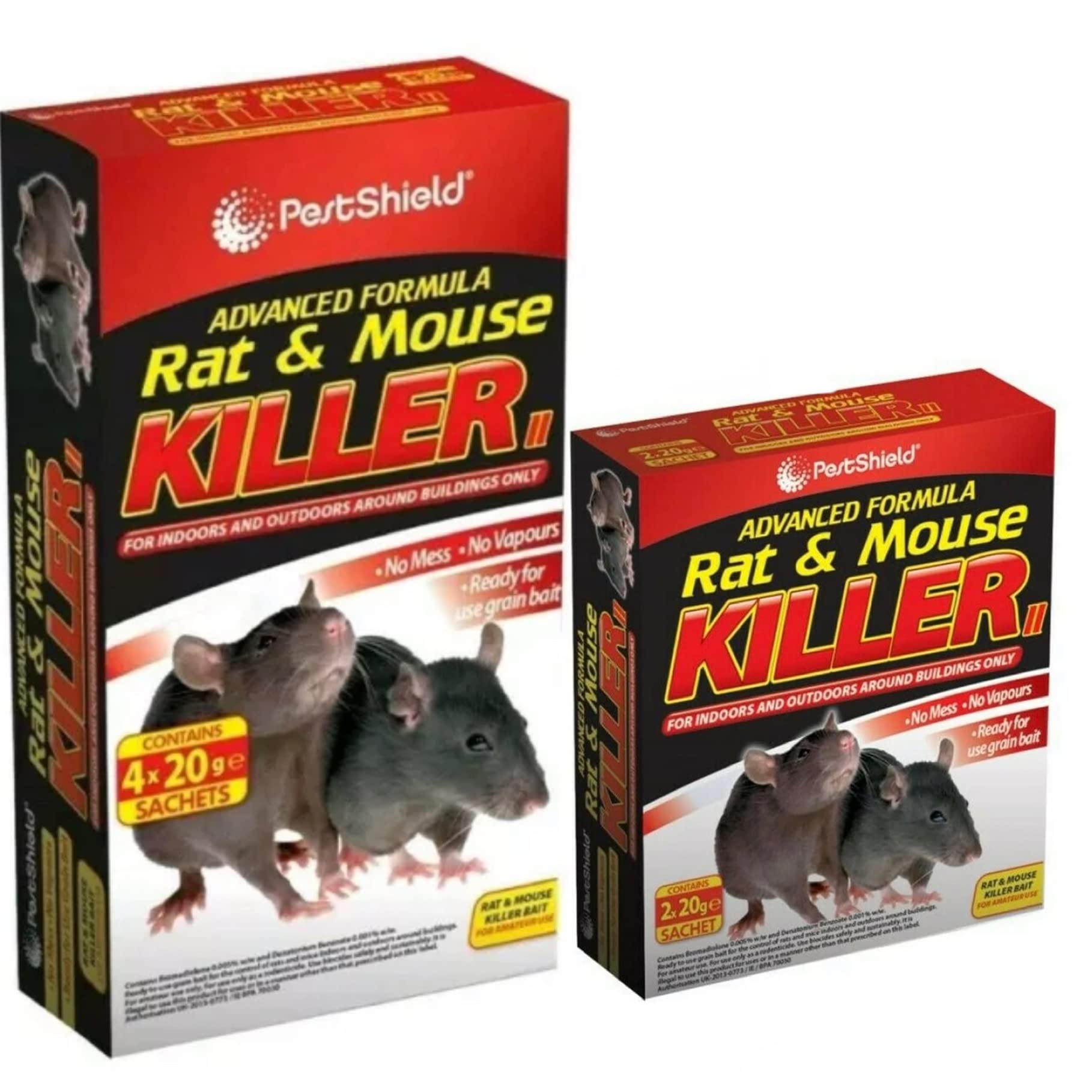 MAKKAI Rodent Poison Bait Killer Strong Strength Rat Mice Mouse Trap Control Expert (4 x 20g)