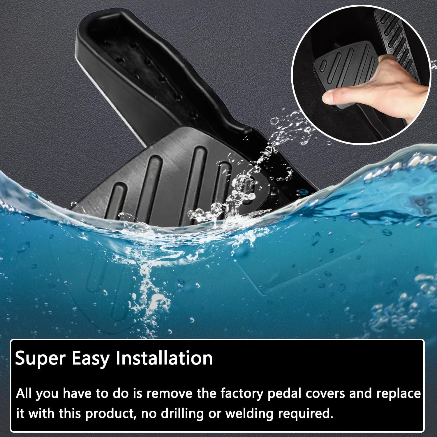 Aluminum Alloy Gas Brake Pedal Cover for Chevy Camaro 2016 2017 2018 2019 2020 2021 2022 2023 No Drilling Non Slip Aluminum Brake and Accelerator Pedal Covers Interior Accessories 2PCS(Black)