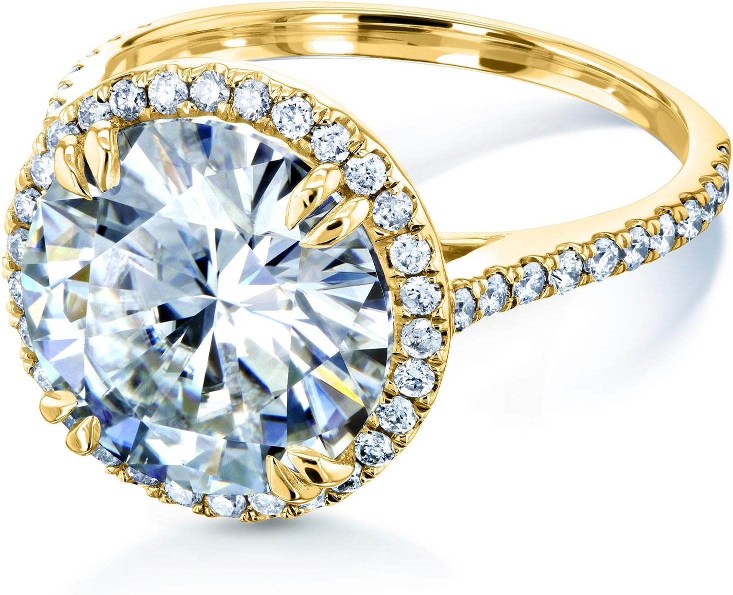 Kobelli Moissanite Halo Engagement Ring 5 1/5 CTW in 14k Yellow Gold, Size 10.5, Yellow Gold