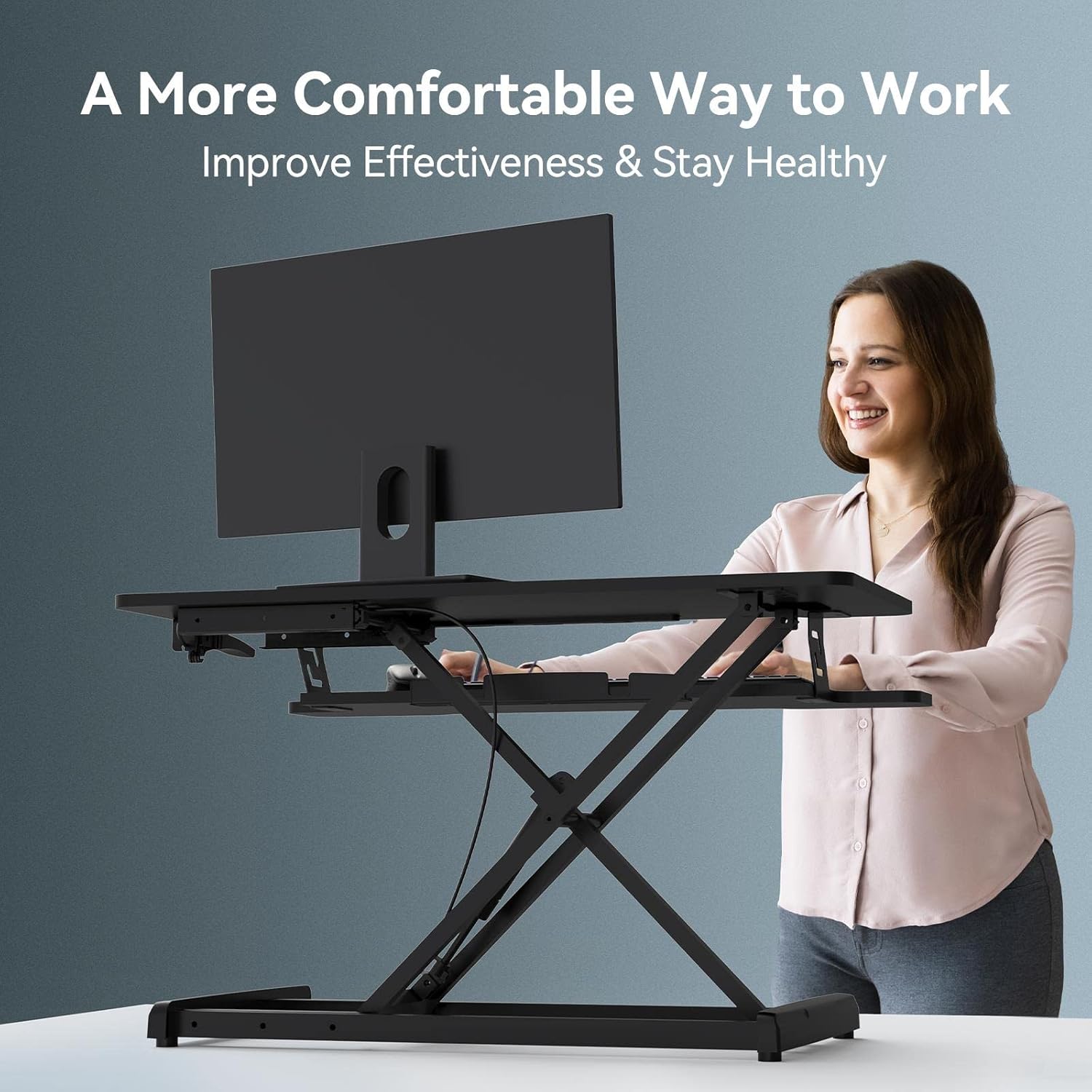 Buy Standing Desk Converter 35''Wide Stand Up desk Converter for Dual