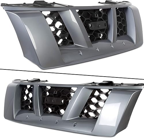 Miniatura 7 de HECASA Parrilla delantera compatible con Nissan Xterra Off-Road S SE 62310ZS20A, 62310EA000, NI1200220 Parachoques superior gris brillante