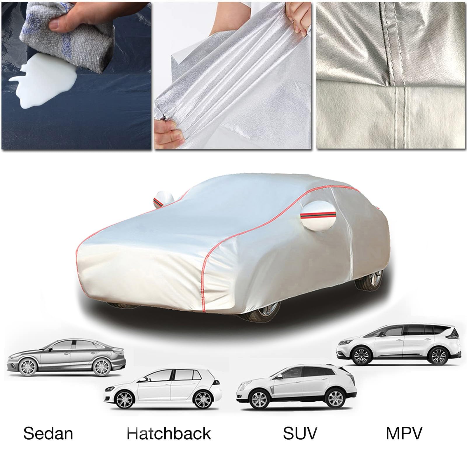 Funda Coche Exterior Impermeable para Mercedes C 220 CDI, Lona Coche Exteriores Respirable del Coche Anti-UV, a Prueba de Lluvia y Polvo a