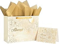 Vista 16 de Loveinside Bolsa de regalo de boda con papel de seda, etiqueta de regalo y tarjeta de felicitación, 10 x 5 x 13 pulgadas, diseño de vestido de novia