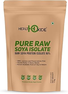HealthOxide Pure Raw Soya Isolate 90% Protein Powder (Raw & Unflavored), 1 kg