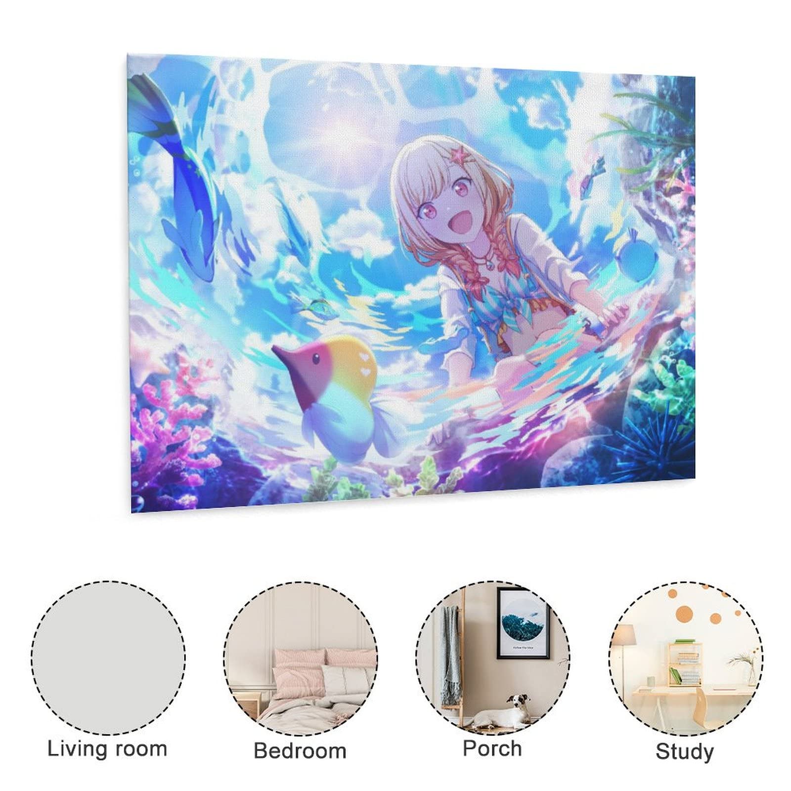 Amazon.co.jp: 天馬 咲希 掛け絵 フレームレス装飾絵画 モダンファッ