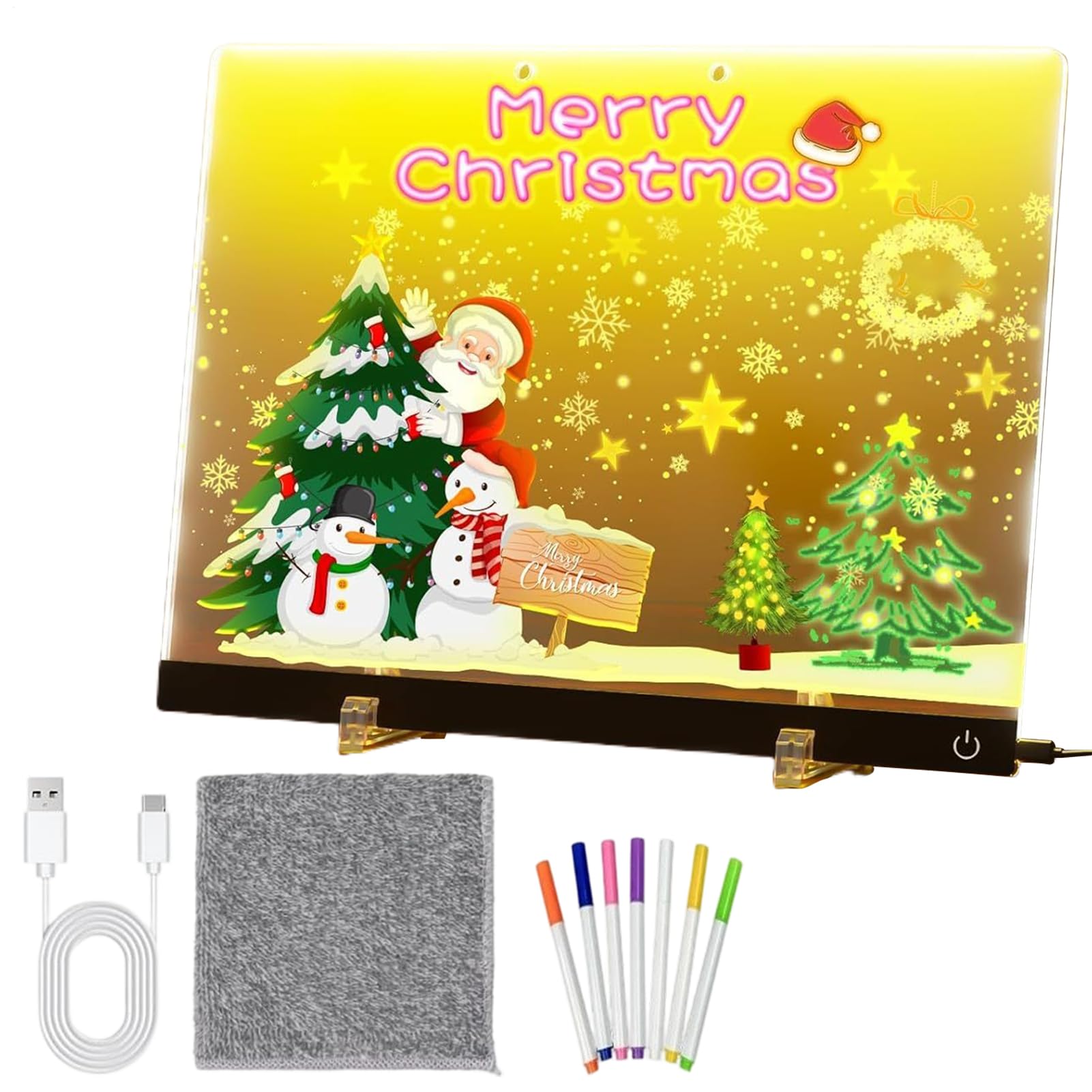 Tableau blanc effaçable avec support LED pour l'organisation de la maison - 8