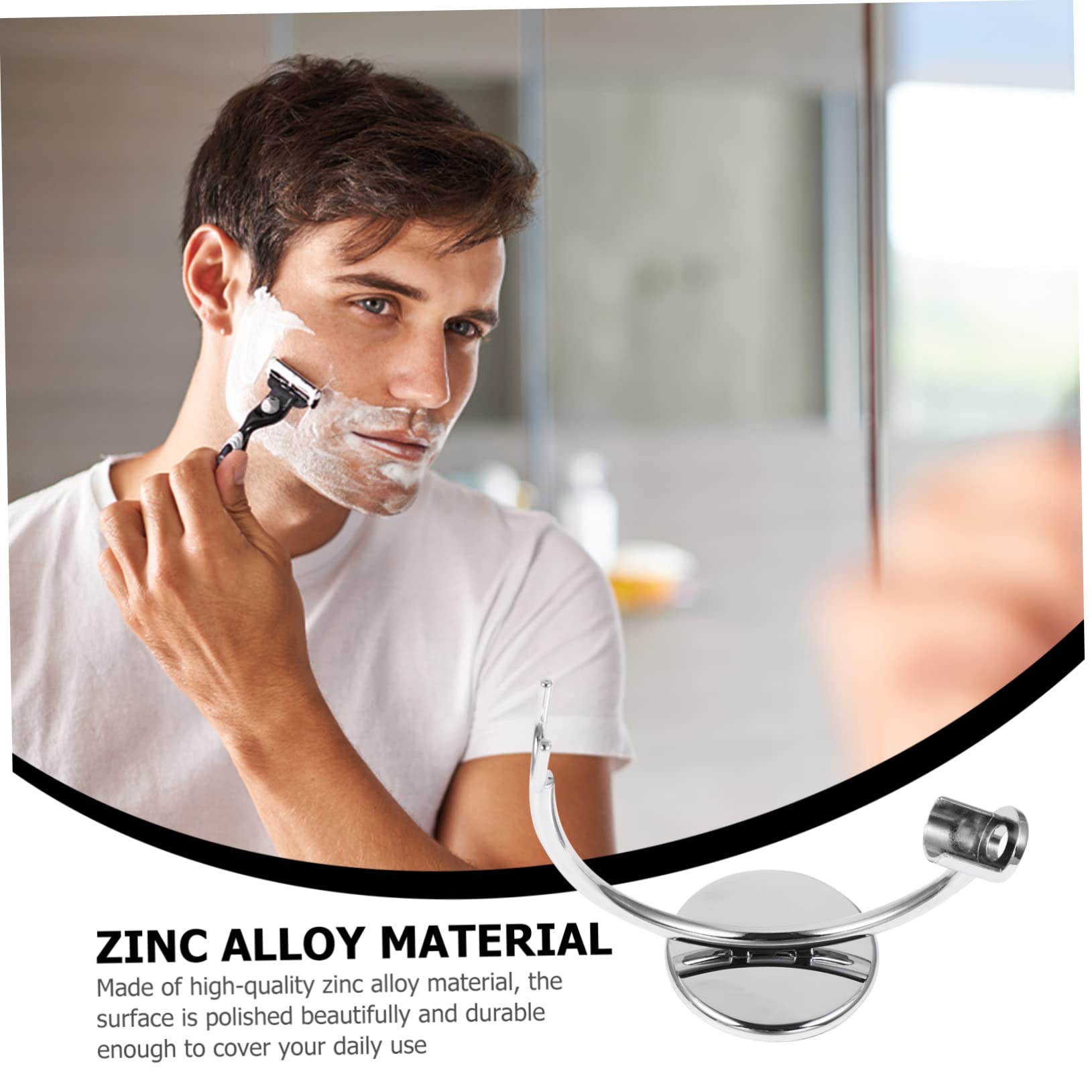 BESTYASH Zinc Alloy Razor Holder Stand Sturdy Non-slip for Beard Shaving Tool Bathroom Razor Storage