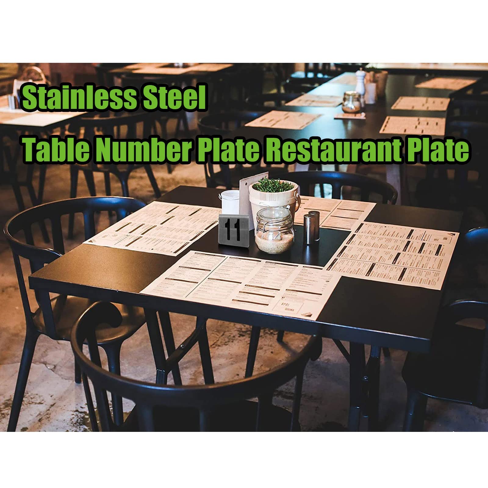Tischnummernschilder aus Edelstahl für Hochzeiten, Restaurants, Bistros, Tischnummern, stapelbare Tischnummernkarten, Zeltstil, Tischkarten, digitales Schild, Sitzkarte, 1–50/1–100, Nummer
