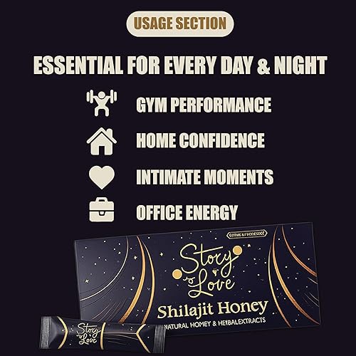 Miniatura 4 de Miel Shilajit orgánica hecha con jalea real natural y hierbas mixtas, paquete de 12 sobres cada 0.35 oz