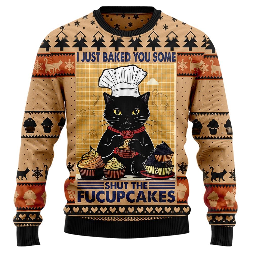 GOSBLUE Unisex Christmas Sweater Men & Women - Plus Size Xmas Pullover Sweashirt for Men and Women