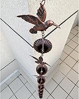 Vista 6 de Cadena de lluvia de 2.5 m, Cadenas de lluvia de colibrí para canalones, Cadena de bajante de reemplazo funcional y decorativa para exterior, Cadenas