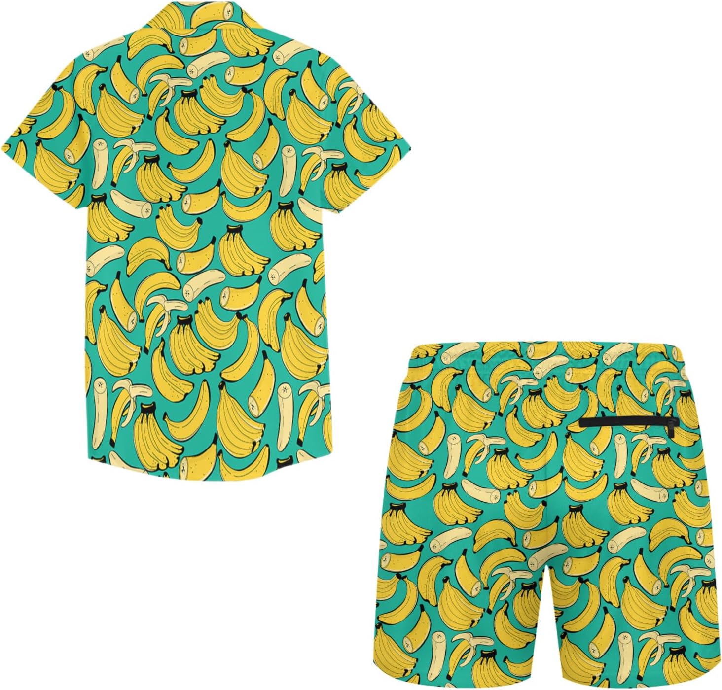 SEA Boys Hawaiian Outfit Kids 2 Pieces Button Down Shirts And Compression Lining Short Sets For Beach Summer - Image 2