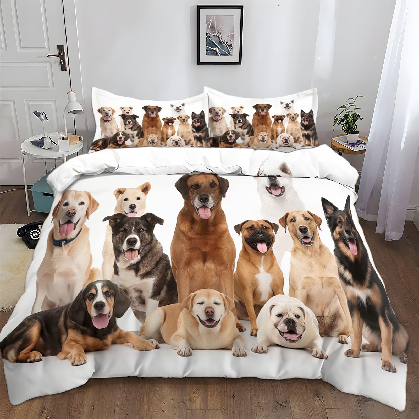 Cadeau anniversaire enfant original : housse de couette 140x200 cm chien heureux 3D