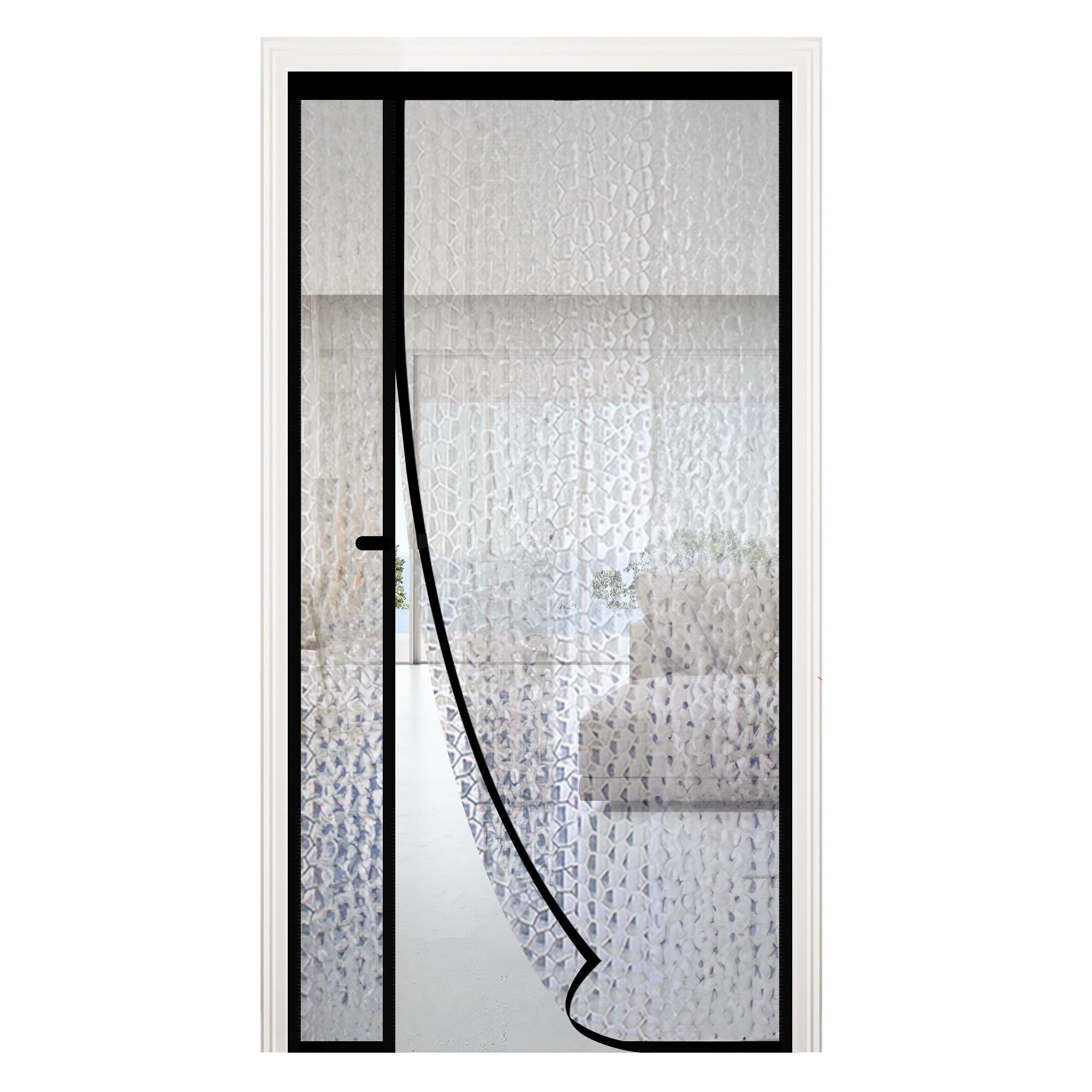 RELIANCER Magnetic Thermal Insulated Door Curtain,Waterproof EVA Door Cover,Left Right Side Opening,Fit Doors Size 36"x78",Self-Closing Insulated Doorway Curtain,Patio Auto Close Thermal Doors Screen