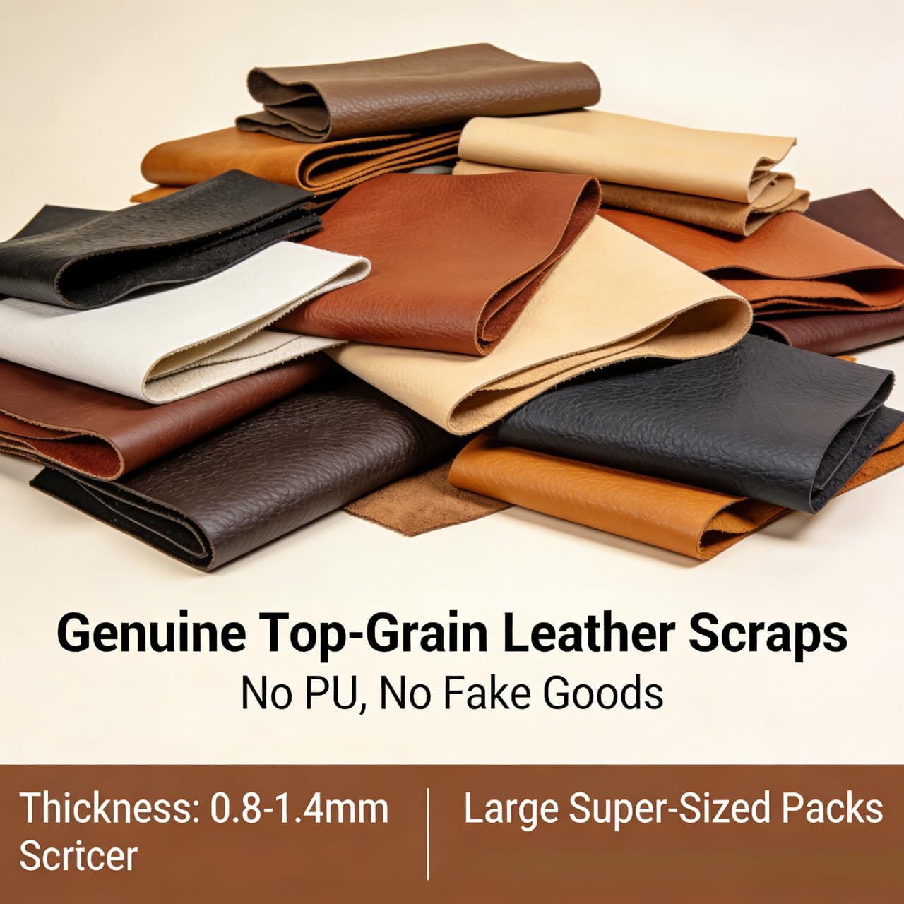 Multicolor 1LB Leather Scraps, No Tiny Leather Offcuts, Usable Pieces
