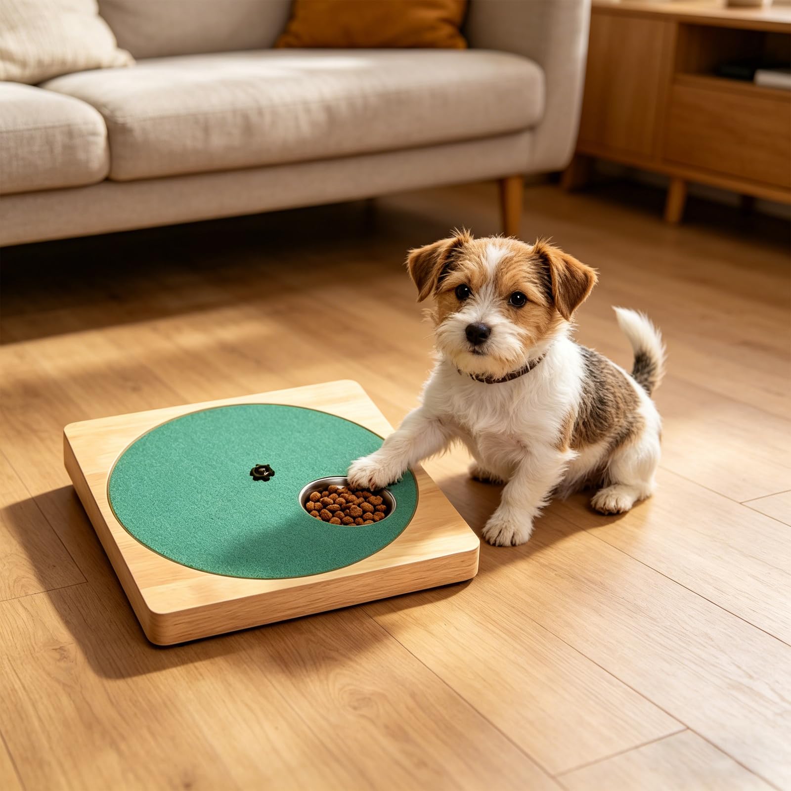 Planche à ongles pour chien en bois avec disque de ponçage rotatif