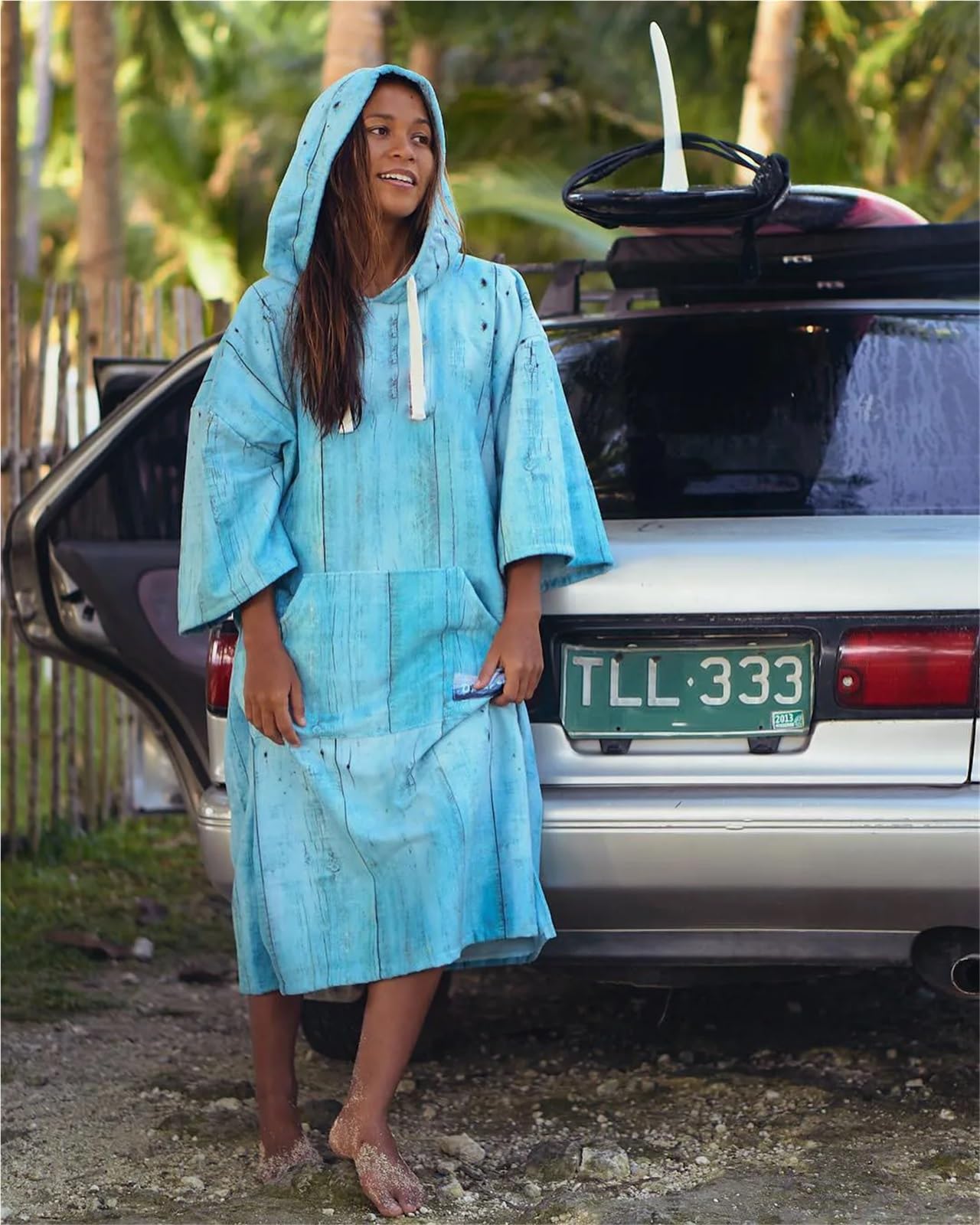 Albornoz con Capucha for Nadar y bucear, Grueso cambiante, Poncho for Mantener el Calor, Toalla de Microfibra, Resistente al Viento Poncho de Playa(Dark Blue 1)