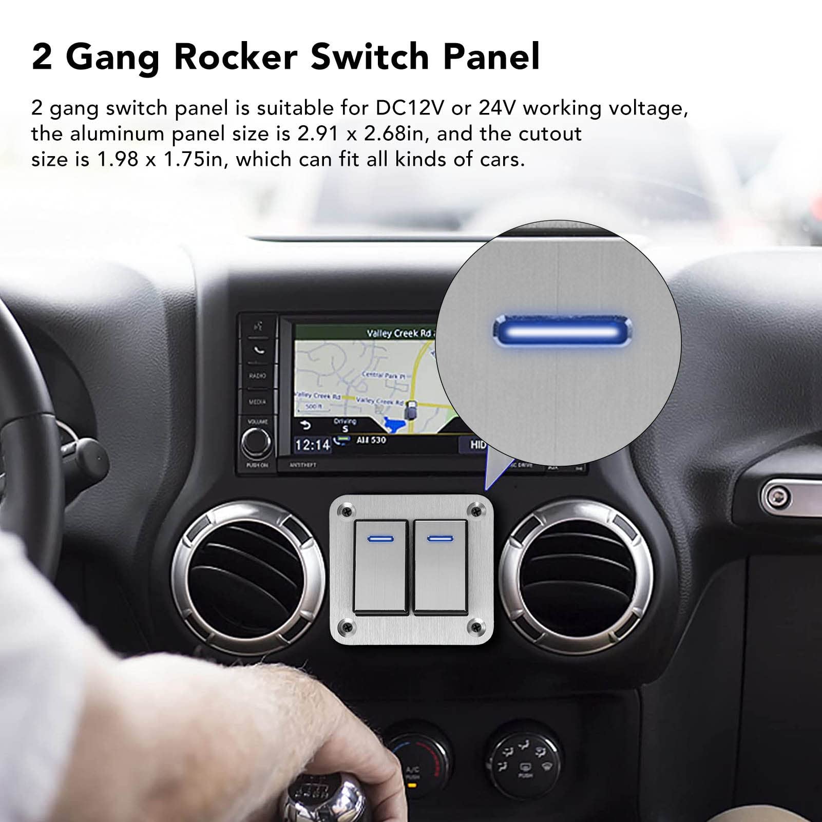 Marine Toggle Switch Anina Blue LED Rocker Switch 12V 5-Pin - Universal ...
