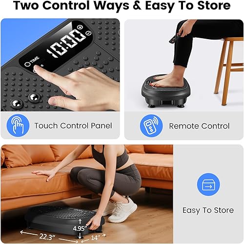 Miniatura 6 de Máquina de ejercicios con placa de vibración, plataforma de fitness vibrante para drenaje linfático, equipo de entrenamiento de agitador de cuerpo