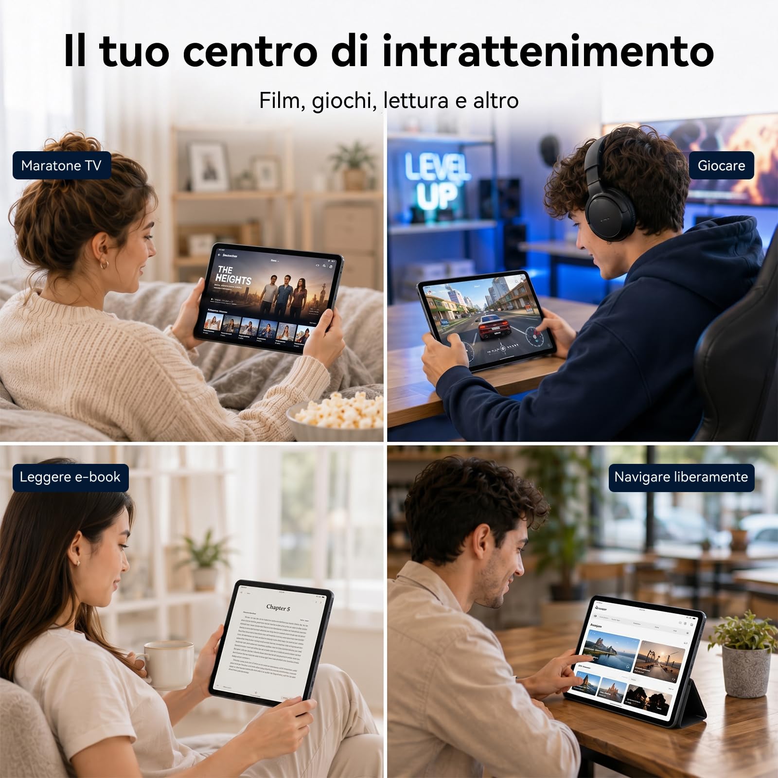 TABWEE Tablet con Tastiera e Pennino, 18 GB + 128 GB (2 TB TF) | Ideale per Scuola e Studio, Android 15 Tablet 10 Pollici, 6000 mAh, Gemini AI , 5G WiFi, GPS (Garanzia di 4 Anni)