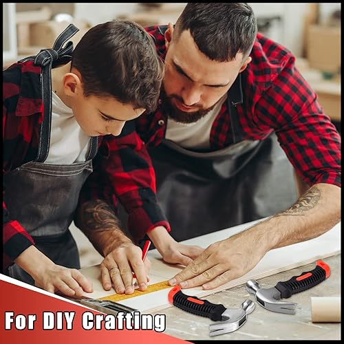 Miniatura 4 de 8 piezas de martillo pequeño de 8 onzas para niños, mujeres y hombres, martillos ligeros de garra derretida a granel con clavos de hardware para