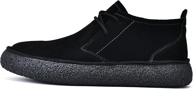 ToeCap‎ Mens Black Faux Leather Chukka Boots Lace Up Ankle Desert Shoes 10.5 Amazon.com | Finishing & Sewing Men main image 4