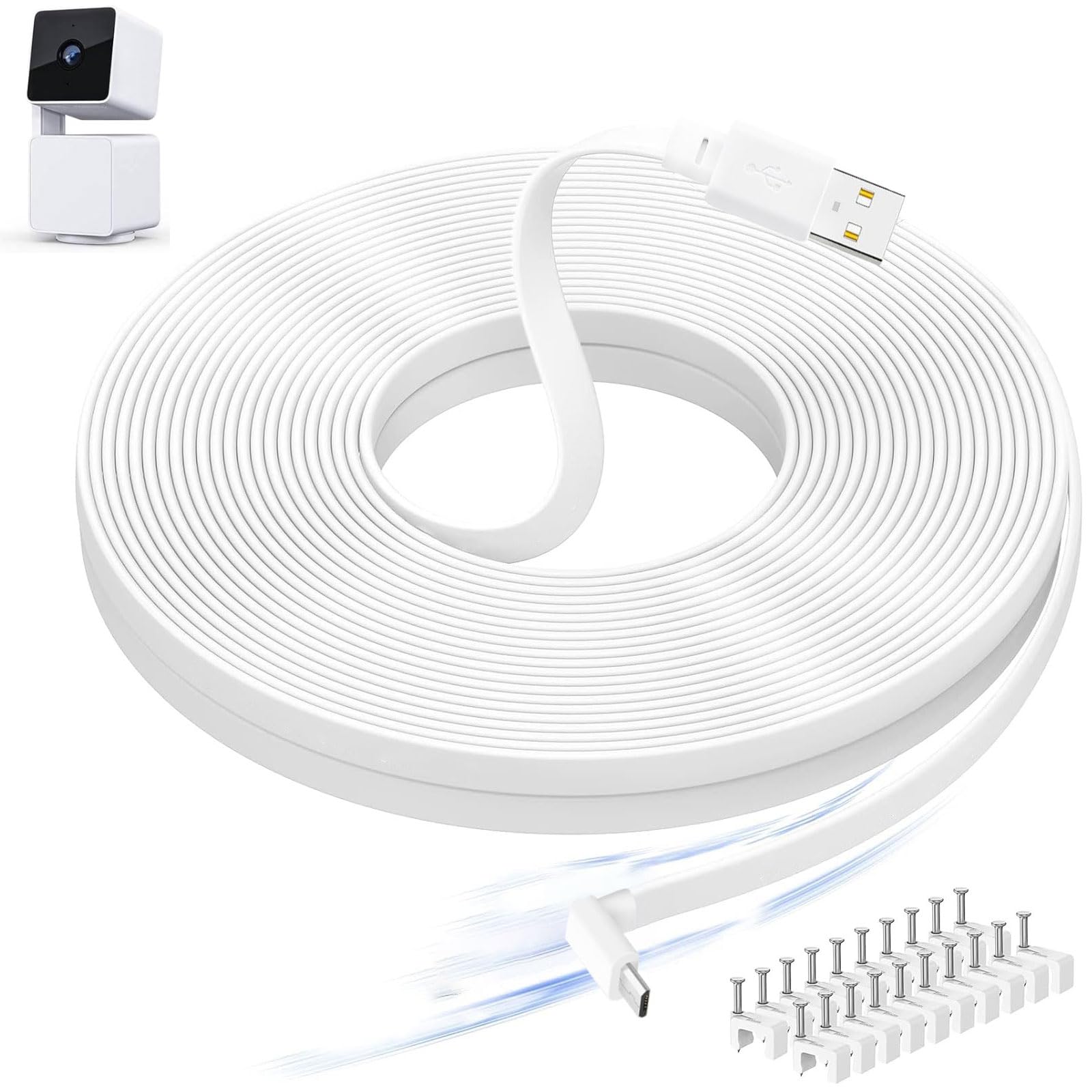 Wyze Cam V4 30FT Power Extension Cable Charger For Wyze Cam V3