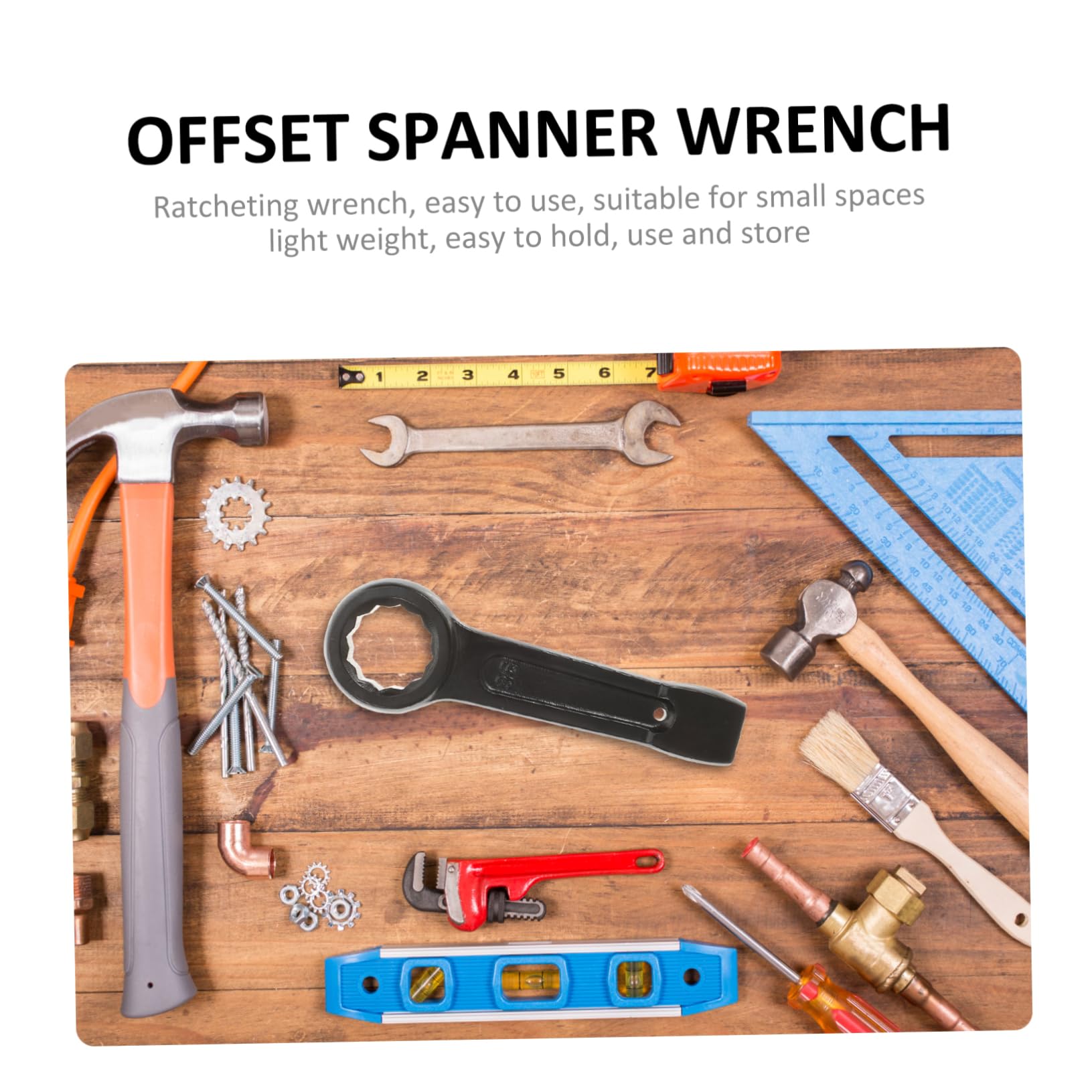NUOBESTY Chiave Inglese Offset 36mm in Acciaio Nero per Serraggio | Autofficina e Casa, per Dadi da Stringere o Allentare, Attrezzo Robusto da 36mm