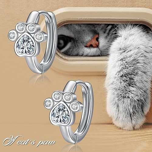 Miniatura 5 de Aretes de plata de ley 925 para mujer, aretes hipoalergénicos, Plata de ley, Circonia cúbica