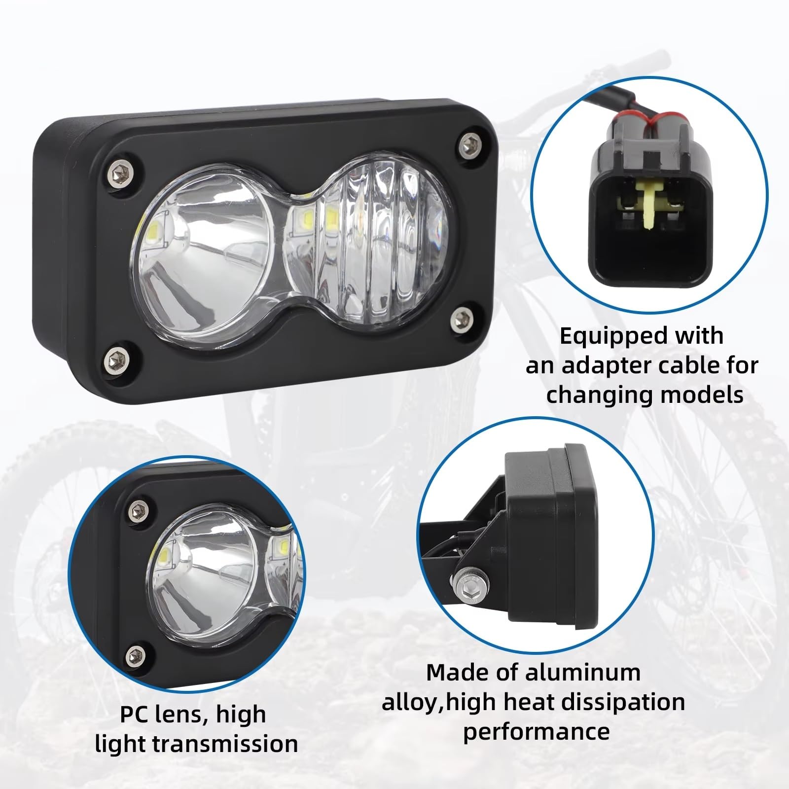 Generico per Sur per Ron per Talaria per Sting R MX4 Kit Fari Anteriori con Lente PC Barra Luminosa Moto Faro Anteriore Impermeabile Faro Moto