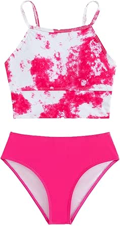 Haut De Maillot De Bain Tankini Fille - Xhiliration Tie Dye Multicolore - Taille XL