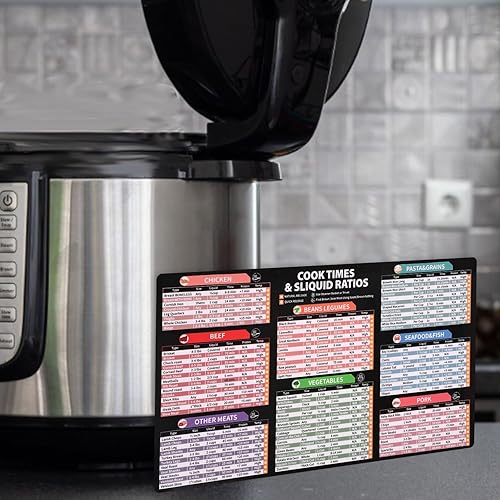 Miniatura 4 de Imán de hoja de trucos de olla instantánea, guía magnética de olla instantánea transparente y fácil, varias categorías de alimentos, accesorios de
