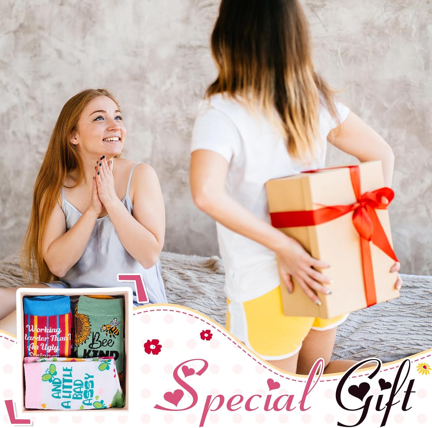 Haysandy 8 Pairs Women Funny Novelty Socks Gifts, March Womens History Month Gifts, Funny Novelty Socks with Saying on Bottom - Image 2