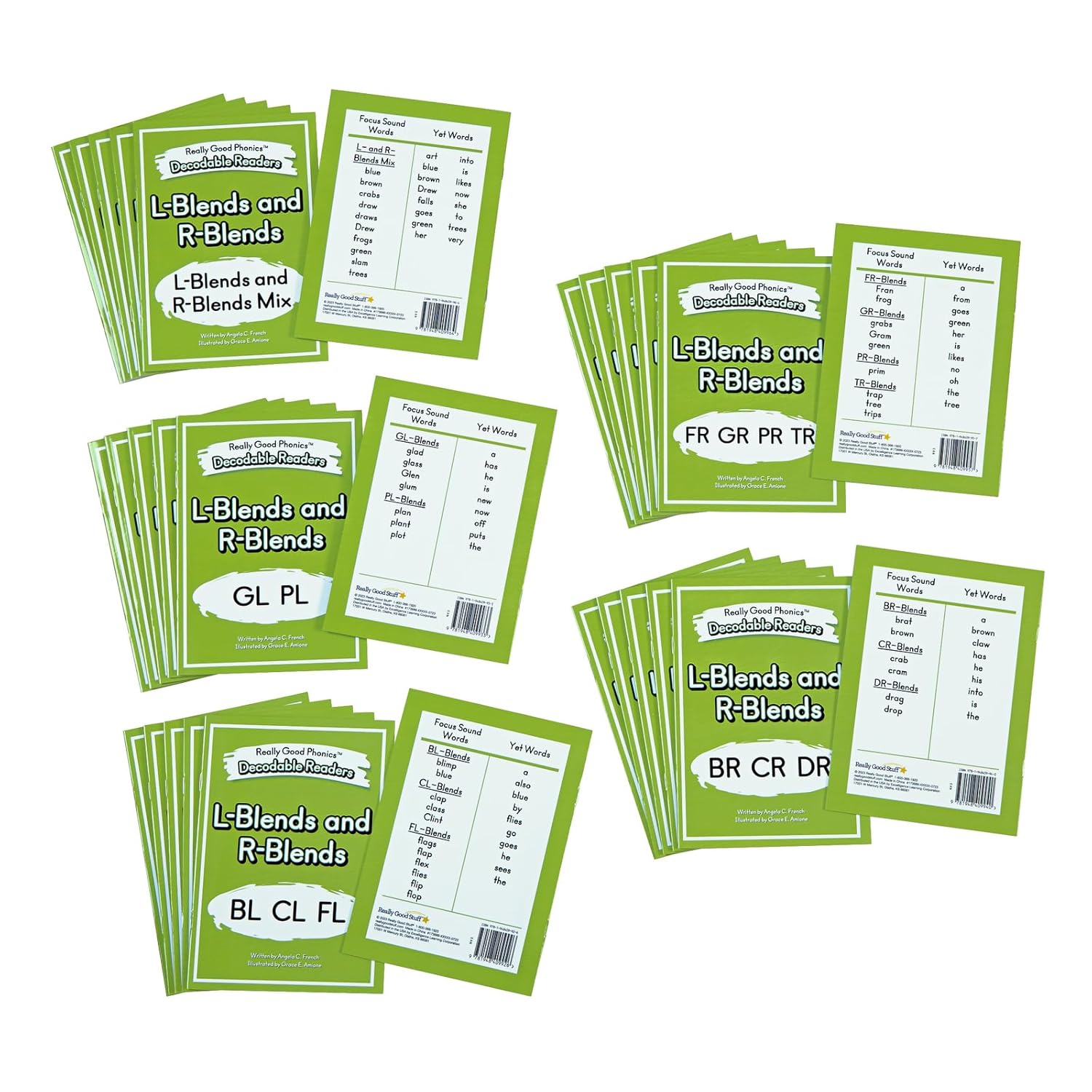 Really Good Phonics Decodable Readers - L- and R-Blends and Three-Letter Blends Book Set - Educational Toys, Reading Games for Kids, Learning Activities, Homeschool & Classroom Must Haves