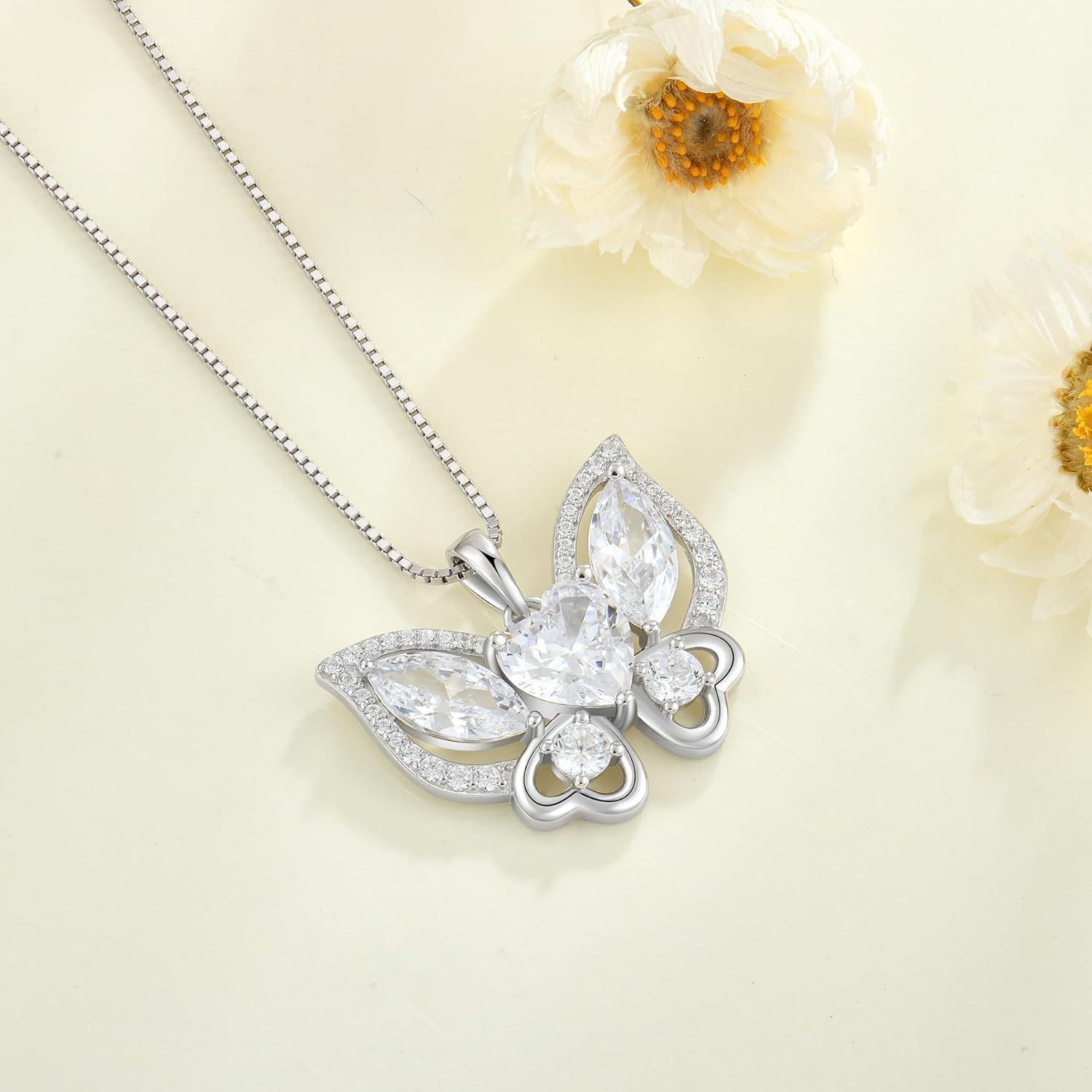 Butterfly Pendant Necklace 925 Sterling Silver Birthstone Jewelry Gifts for Women - Image 4