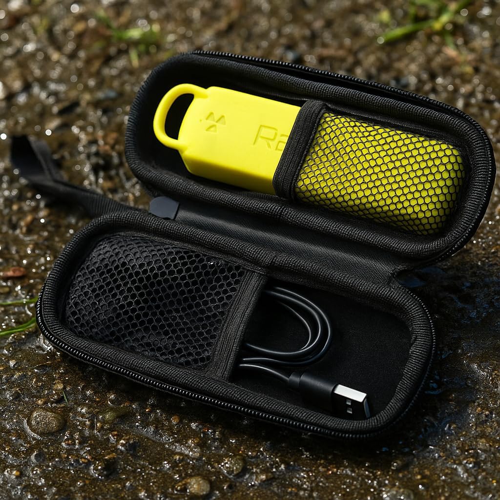 Radiacode Hard Protective Case for Radiation Detector – EVA Protective Cover with Wrist Loop & Carabiner – Custom Fit 102/103 / 103G – Rugged Dustproof Shell Accessory (yellow)