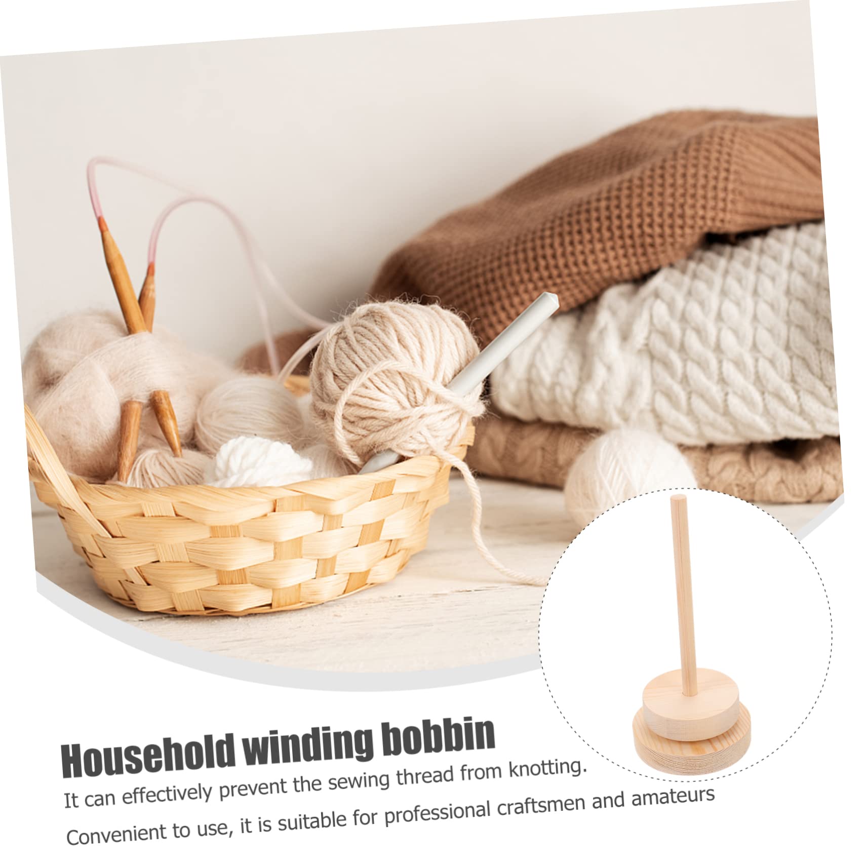 Operitacx 2 Stück Drehbare Magnetische Garnaufbewahrung Für Strickgarn Handgarnhalter Aus Holz Nähgarnständer Strickwerkzeug