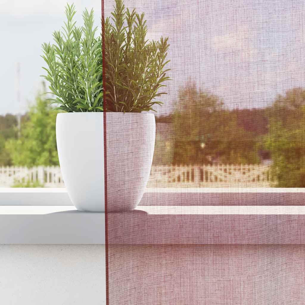 Voile Vorhänge mit Ösen 2 Stück Weinrot 140x140 cm transparente Gardine Stoff, Blickdicht, Sonnenschutz, Kälteschutz, für Wohnzimmer Schlafzimmer Kinderzimmer