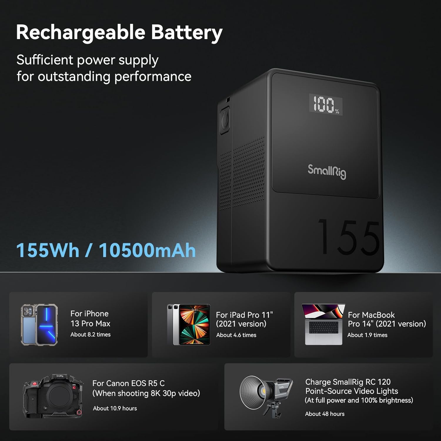 SMALLRIG V Mount Battery VB155, 155Wh / 10500mAh Australia | Ubuy