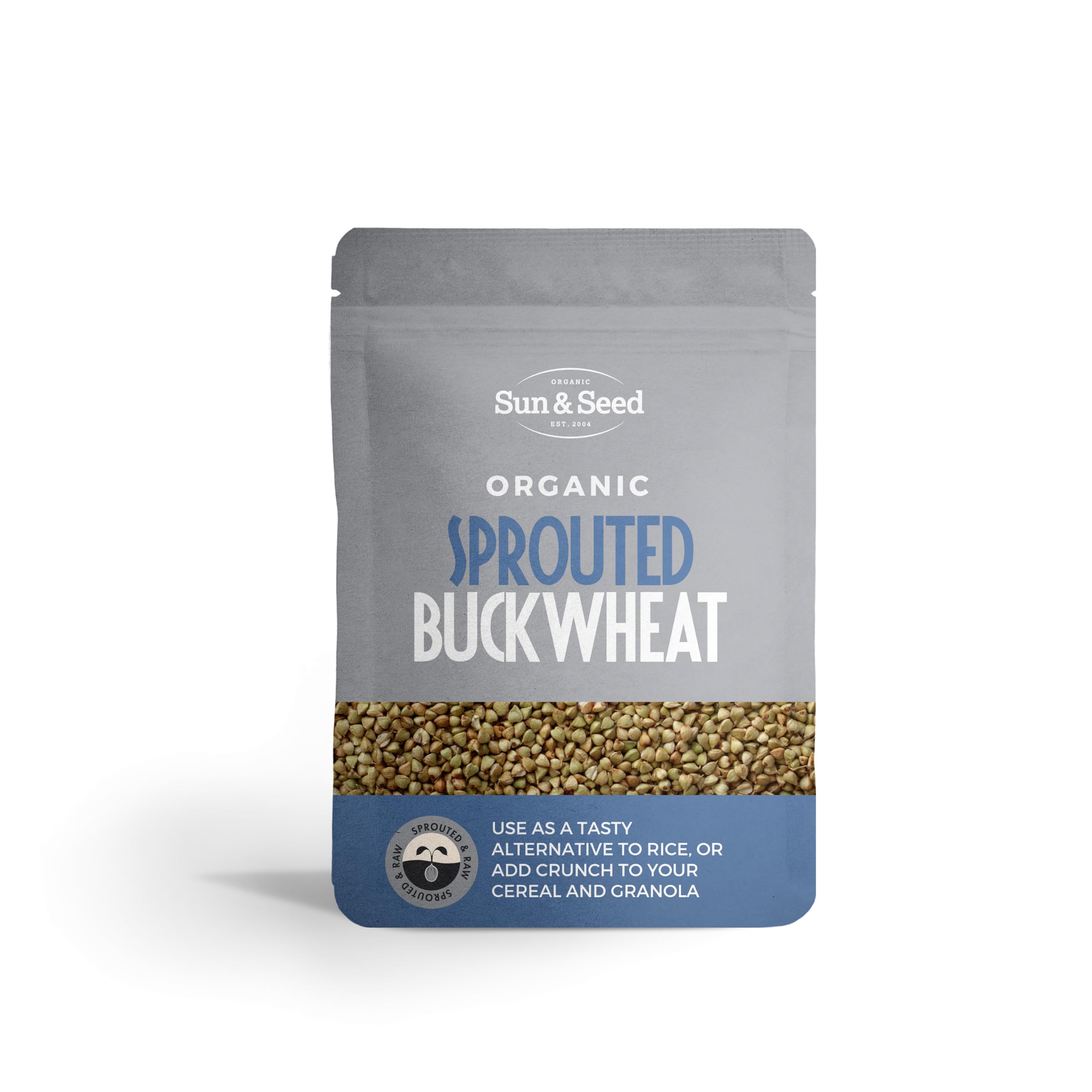 Sun & Seed Sprouted & Raw Organic Buckwheat 250g – Activated & Dehydrated Below 40°C – High in Plant Protein – Crunchy Addition to Porridge, Smoothies & Baking – Vegan, Keto, Gluten-Free