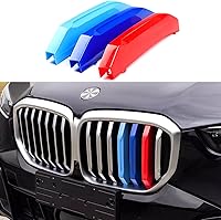 Vista 8 de Tiras de rejilla insertadas tricolores compatibles con BMW 2003-2006 E53 X5, parrilla central de riñón de 7 vigas
