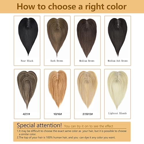 Miniatura 8 de Toppers para el cabello para mujeres con cabello fino real sin flequillo (rubio más claro)