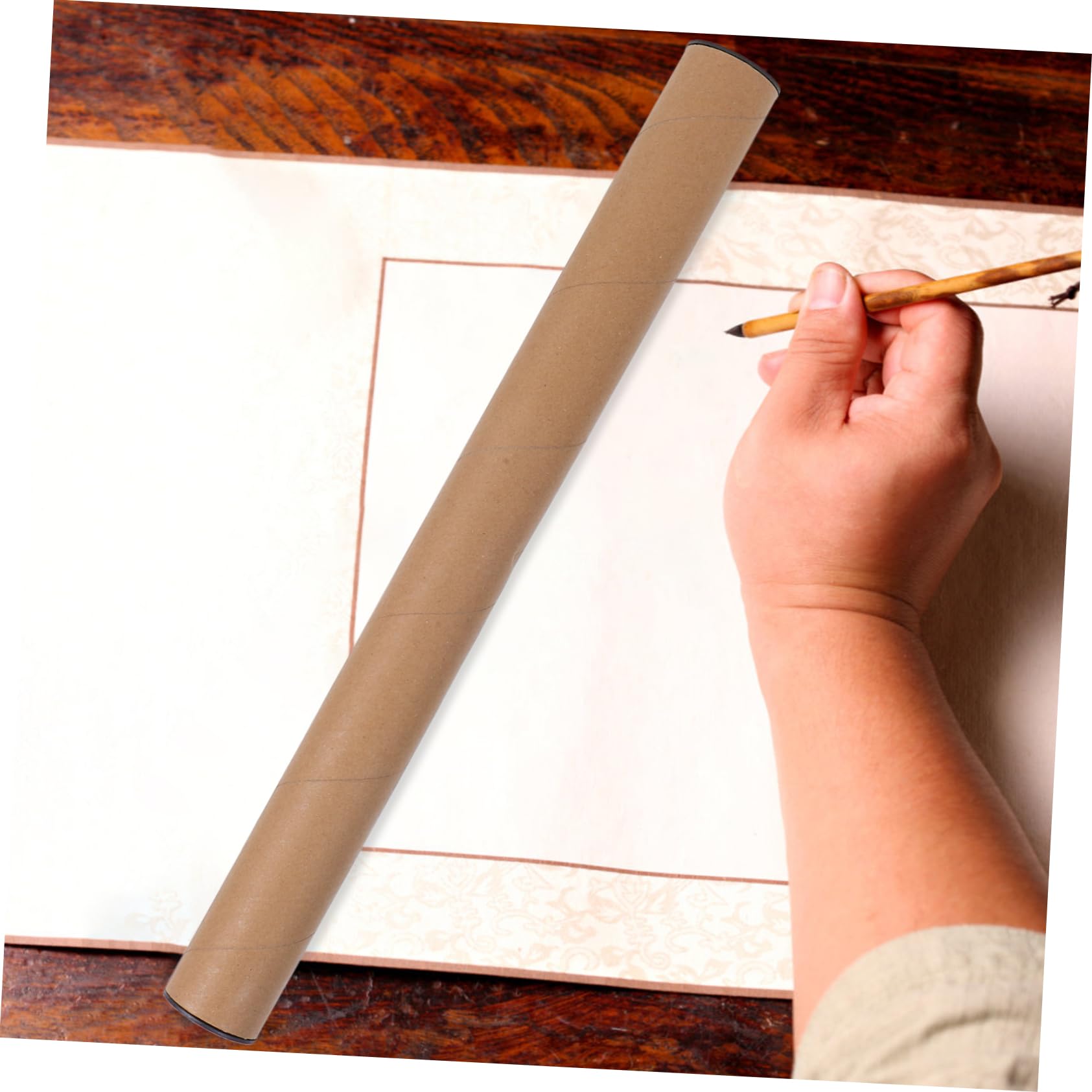 Cabilock 10 Tubos de Cartón Material Papel y Plástico con Cierre Seguro y Almacenamiento Ahorrador de Espacio, Color Caqui Adecuado para Protección y Embalaje para Envío de Carteles