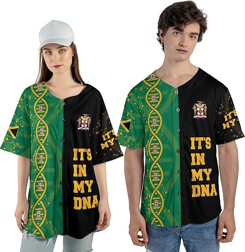 Vista 6 de Camiseta de béisbol de Jamaica con nombre personalizado, camiseta jamaicana personalizada, uniforme de orgullo de Jamaica, unisex, S-5XL