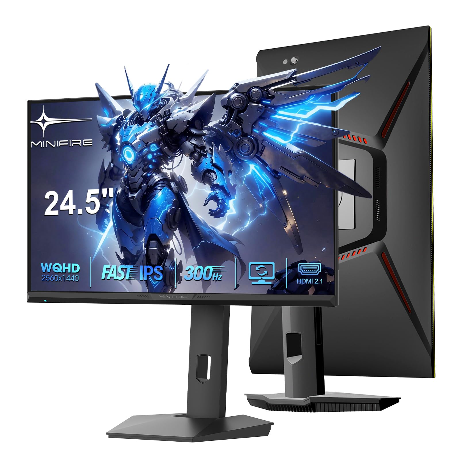 Minifire 24.5 Inch 300Hz/240Hz Gaming Monitor, WQHD 2560 x 1440P
